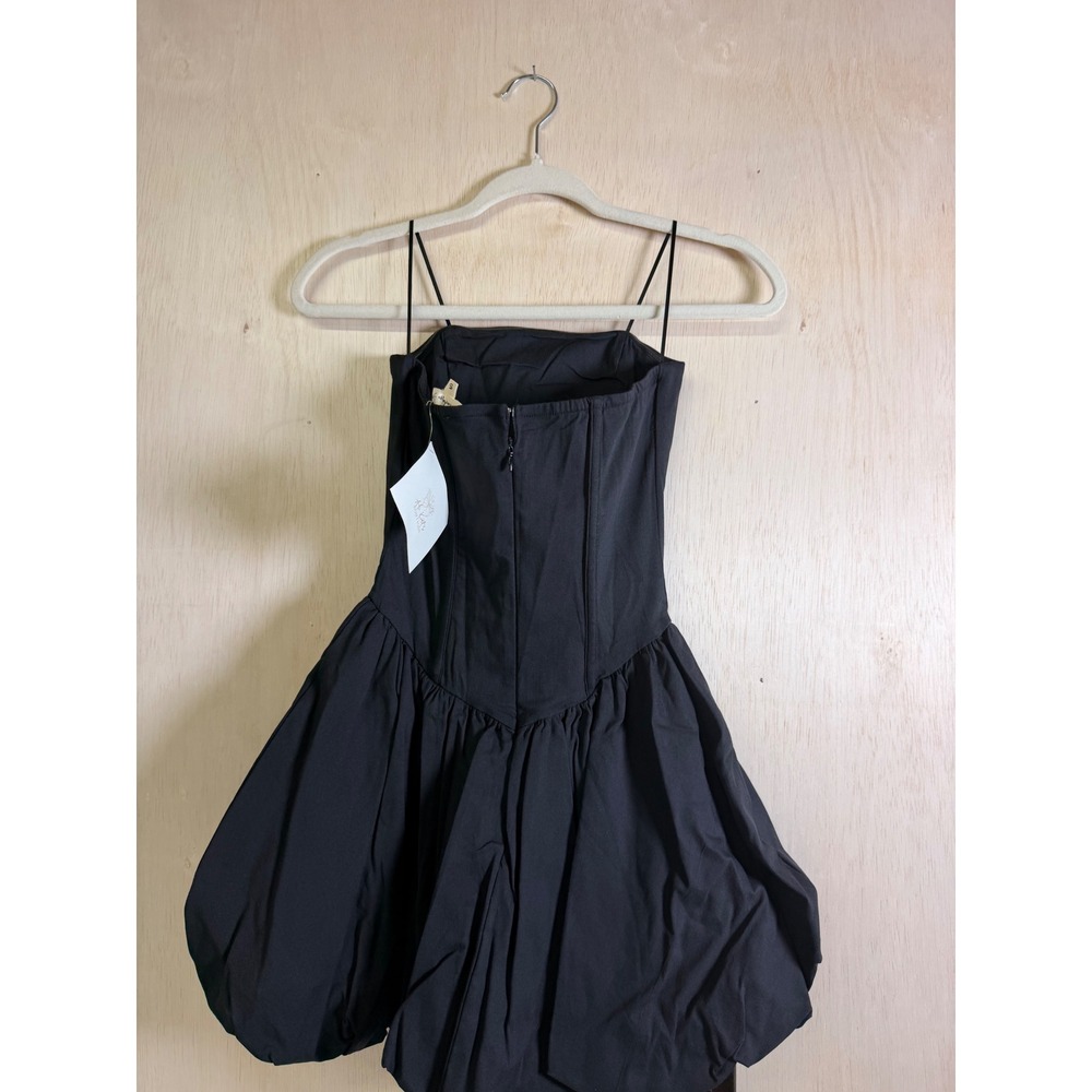 The Vintage Shop Bubble Hem Dress Women Small Black Excellent Corset Strappy - Picture 5 of 11